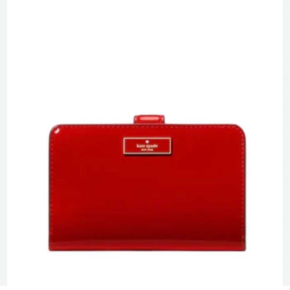 Kate Spade Red Patent Leather Bifold Wallet